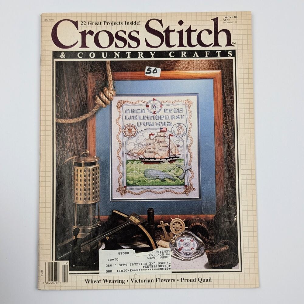 Cross Stitch & Country Craft-Jan/Feb 1989-Vol 1V No 3- Patterns Instructions DIY